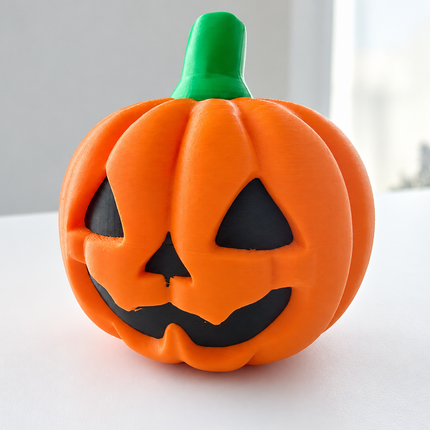 3D-printed Halloween jack-o'-lantern pumpkin