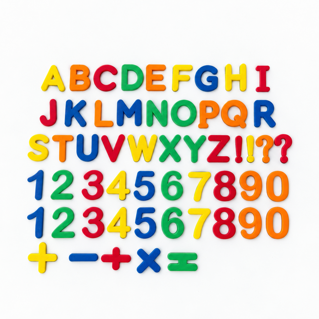 Magnetic capital letters and numbers set