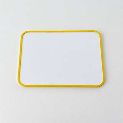 Scribblix replacement whiteboard with yellow rounded frame